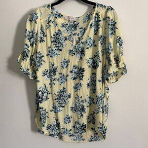 Yellow & Blue Floral Loft Blouse